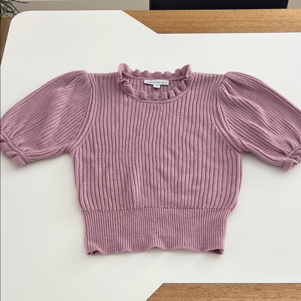 And Now This Pink Sweater with Puffed Sleeves